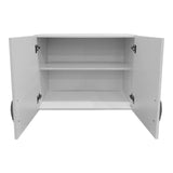Dulap Athos cu 4 usi, sertare si loft, 160x42x240 cm - Alb