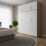 Dulap Athos I cu 4 usi si loft, 160x42x240 cm - Sonoma-Alb