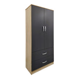 Dulap Athos I cu 6 usi, 240x42x180 cm - Sonoma-Antracit