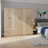 Dulap Athos I cu 6 usi, 200x42x180 cm - Stejar