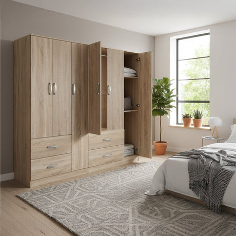 Dulap Athos cu 6 usi, 180x42x180 cm