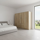 Dulap Athos cu 6 usi, 240x42x180 cm - Stejar