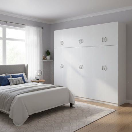 Dulap Athos II cu 6 usi si loft, 240x42x240 cm