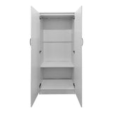 Dulap Athos cu 6 usi si loft, 240x42x240 cm - Alb