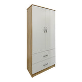 Dulap Athos cu 6 usi si loft, 240x42x240 cm - Sonoma-Alb