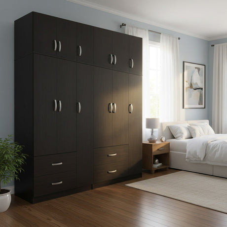 Dulap Athos cu 6 usi si loft, 180x42x240 cm