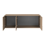 Dulap cu trei uși Royal, Loft, lemn, Alb, 150x58x53 cm - Stejar
