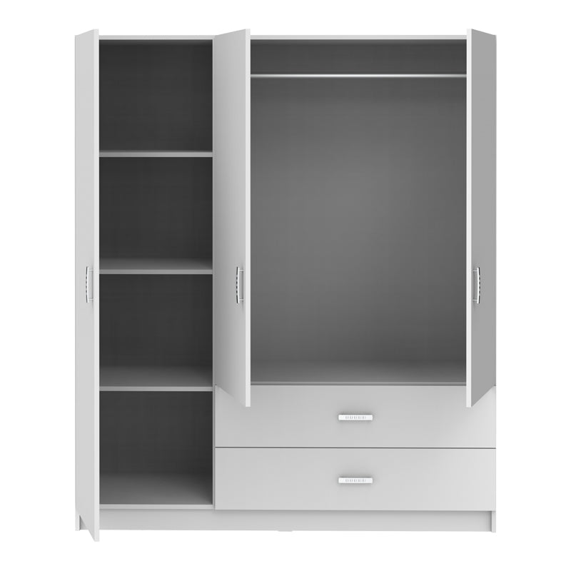 Dulap cu trei uși Royal, Alb, 150x58x177 cm - Alb
