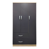 Dulap Athos cu 3 usi si 2 sertare, 90x42x180 cm - Sonoma-Antracit