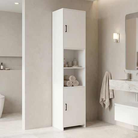 Dulap de baie Column-cabinet Perlina, Alb, 40x32x175 cm