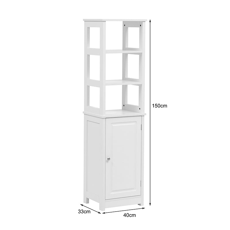 Dulap de baie Larben, MDF, Alb, 40x33x150 cm, imagine produs 8