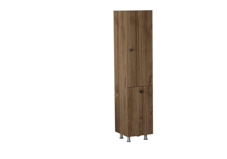 Dulap de baie Lipa cu cos de rufe, Nuc - Alb, 35x155x32 cm