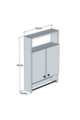 Dulap de baie Melo, Antracit, 60x87x15 cm