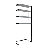 Dulap De Baie Salzgitter cu 4 Rafturi si cadru Metal, Alb, 54x150x18 cm