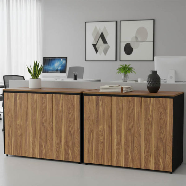 Dulap de birou Oscar, Profesionist, Lemn, Nuc, 240x40x80 cm