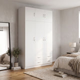 Dulap de haine Alvia, 3 usi, cu extensie superioara, 150x51x240 cm - Alb