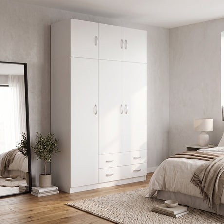 Dulap de haine Alvia, 3 usi, cu extensie superioara, 150x51x240 cm