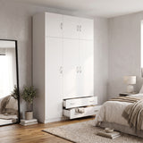 Dulap de haine Alvia, 3 usi, cu extensie superioara, 150x51x240 cm - Alb