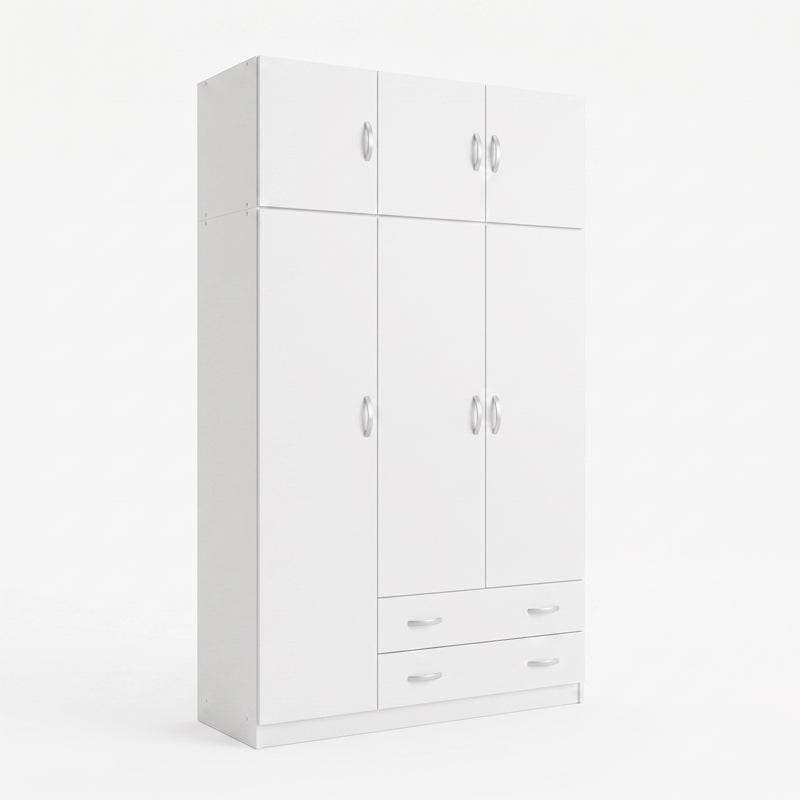Dulap de haine Alvia, 3 usi, cu extensie superioara, 150x51x240 cm - Alb