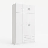 Dulap de haine Alvia, 3 usi, cu extensie superioara, 150x51x240 cm - Alb