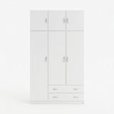 Dulap de haine Alvia, 3 usi, cu extensie superioara, 150x51x240 cm - Alb
