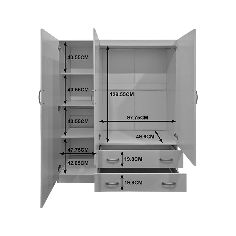 Dulap de haine Alvia, 3 usi, cu extensie superioara, 150x51x240 cm - Sonoma