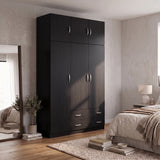 Dulap de haine Alvia, 3 usi, cu extensie superioara, 150x51x240 cm - Wenge