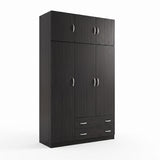 Dulap de haine Alvia, 3 usi, cu extensie superioara, 150x51x240 cm - Wenge