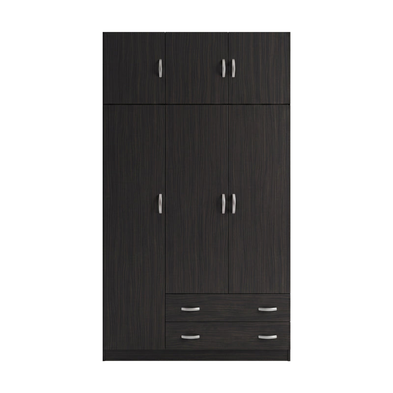 Dulap de haine Alvia, 3 usi, cu extensie superioara, 150x51x240 cm - Wenge