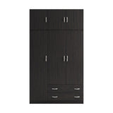 Dulap de haine Alvia, 3 usi, cu extensie superioara, 150x51x240 cm - Wenge
