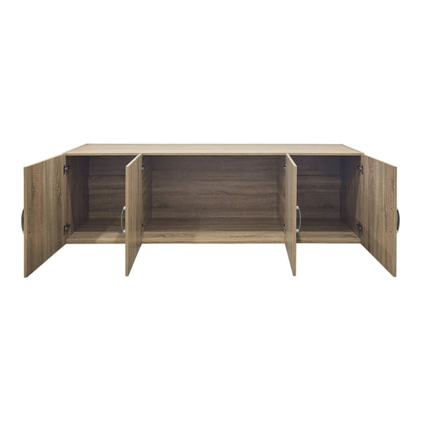 Dulap de haine Alvia four-leaf wardrobe loft, Alb - Sonoma, 200x51x60 cm