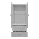 Dulap de haine Double-leaf wardrobe cu 2 drawers Alvia, alb, 80x52x180 cm - Alb