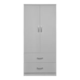 Dulap de haine Double-leaf wardrobe cu 2 drawers Alvia, alb, 80x52x180 cm - Alb
