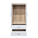 Dulap de haine Double-leaf wardrobe cu 2 drawers Alvia, Diverse culori, 80x52x180 cm - Alb-Sonoma