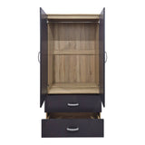 Dulap de haine Double-leaf wardrobe cu 2 drawers Alvia, alb, 80x52x180 cm - Sonoma-Antracit