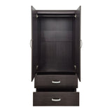 Dulap de haine Double-leaf wardrobe cu 2 drawers Alvia, alb, 80x52x180 cm - WENGE
