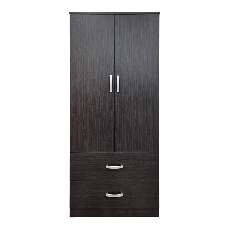 Dulap de haine Double-leaf wardrobe cu 2 drawers Alvia, alb, 80x52x180 cm - WENGE