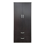 Dulap de haine Double-leaf wardrobe cu 2 drawers Alvia, alb, 80x52x180 cm - WENGE