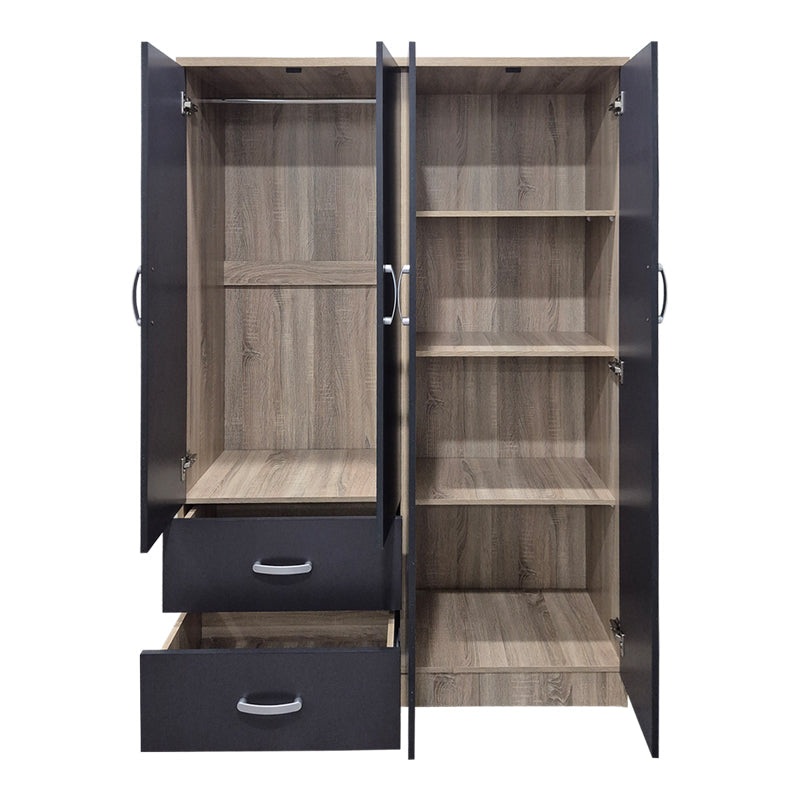 Dulap Lego cu 4 usi si 2 sertare, 121x42x181 cm - Antracit-Sonoma