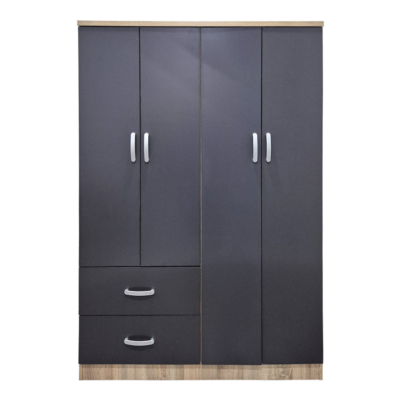 Dulap Lego cu 4 usi si 2 sertare, 121x42x181 cm - Antracit-Sonoma