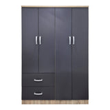 Dulap Lego cu 4 usi si 2 sertare, 121x42x181 cm - Antracit-Sonoma