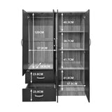 Dulap Lego cu 4 usi si 2 sertare, 121x42x181 cm - Antracit-Sonoma