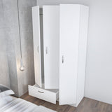 Dulap de Haine Gabi cu 3 usi si umeras, Alb, 90 x 170 x 40 cm