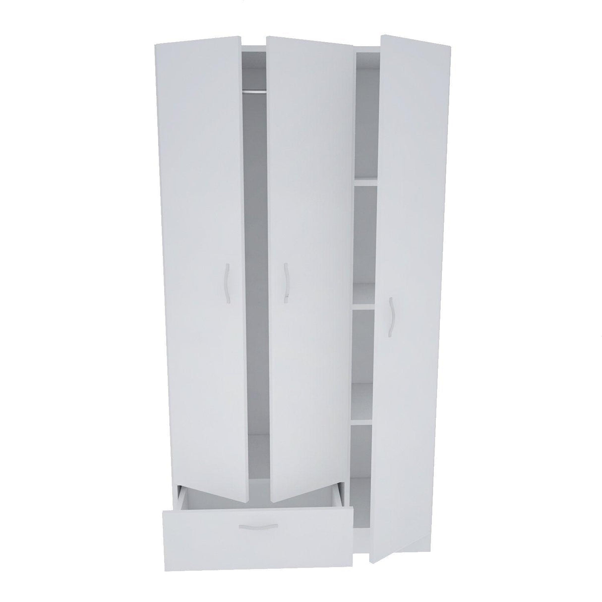Dulap de Haine Gabi cu 3 usi si umeras, Alb, 90 x 170 x 40 cm