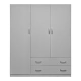 Dulap de haine Three-leaf wardrobe cu 2 drawers Alvia, wenge, 150x51x180cm - Alb