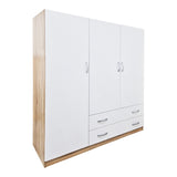 Dulap de haine Three-leaf wardrobe cu 2 drawers Alvia, Diverse culori, 150x51x180cm - Alb-Sonoma