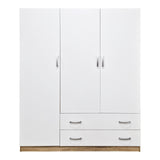 Dulap de haine Three-leaf wardrobe cu 2 drawers Alvia, Diverse culori, 150x51x180cm - Alb-Sonoma