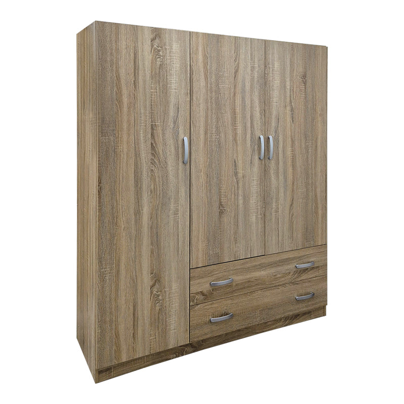 Dulap de haine Three-leaf wardrobe cu 2 drawers Alvia, wenge, 150x51x180cm - SONOMA