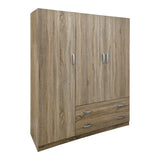 Dulap de haine Three-leaf wardrobe cu 2 drawers Alvia, wenge, 150x51x180cm - SONOMA