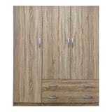 Dulap de haine Three-leaf wardrobe cu 2 drawers Alvia, wenge, 150x51x180cm - SONOMA